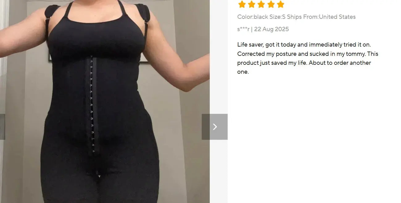 Women's Lace-Trimmed Shapewear Bodysuit - Tummy Control Corset with Adjustable Straps & Zipper, Black, Comfortable NNOS