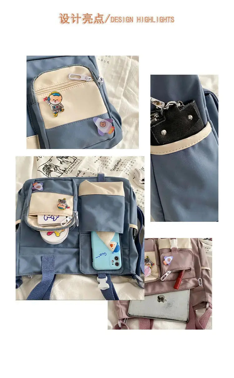 Waterproof Nylon Canvas Shoulder Bag – Stylish Japanese-Inspired Crossbody Satchel for Women, Girls & Students NNOS