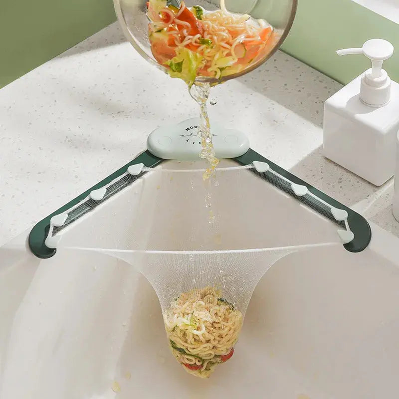 Kitchen Sink Filter Net Triangular Leftovers Strainer Mesh Anti-Clogging Disposable Residue Separation Hanging Bag Drain Tools NNOS