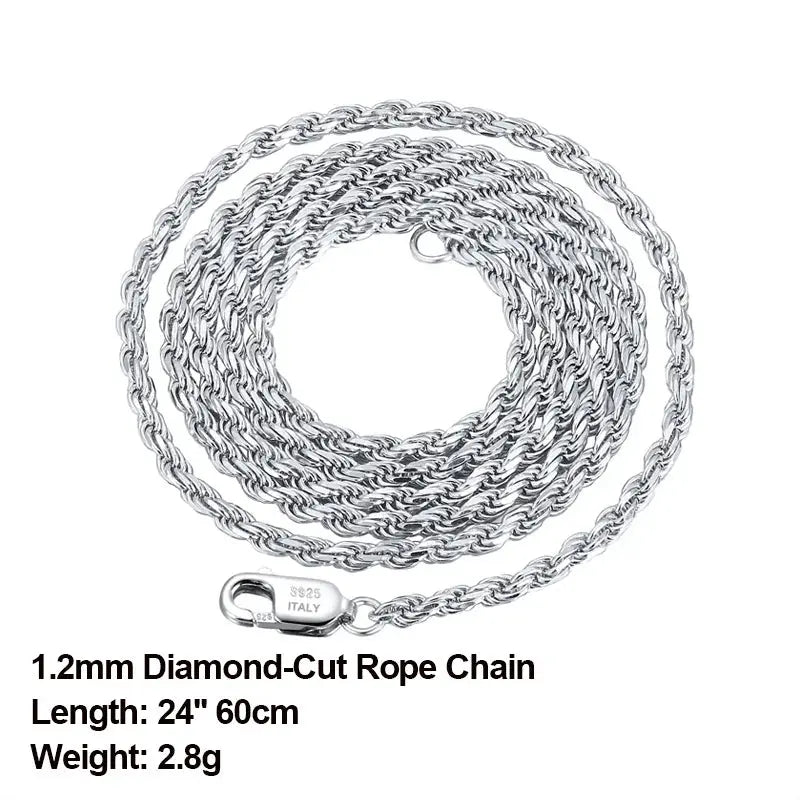 ORSA JEWELS Italian 925 Sterling Silver Diamond-Cut Rope Chain Necklace 18K Gold Plated Necklaces Chains for Women Jewelry SC29 NNOS