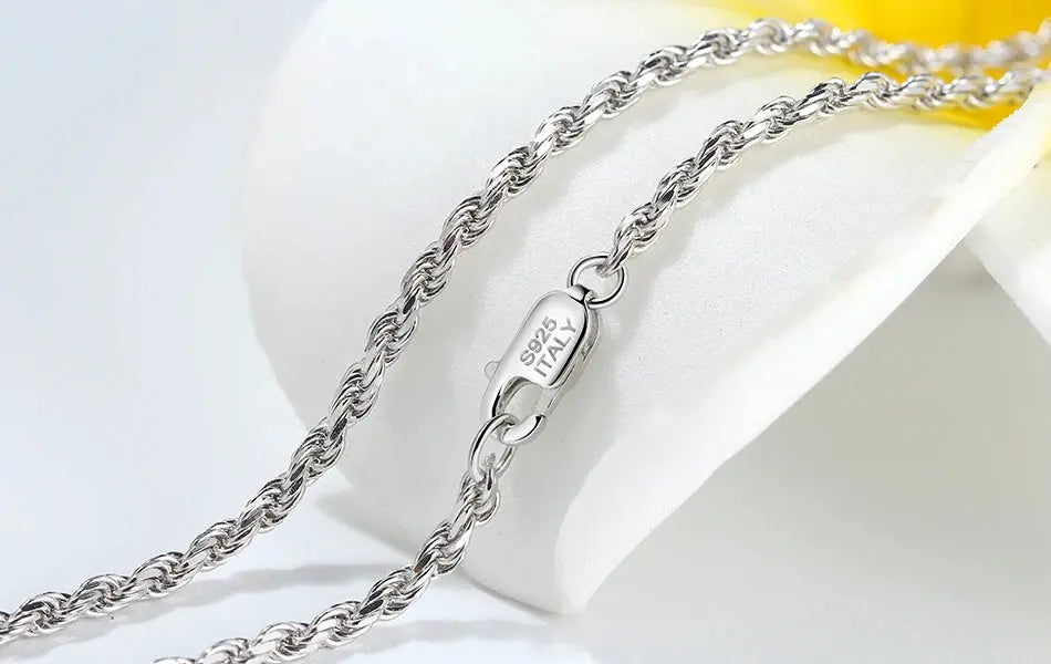 ORSA JEWELS Italian 925 Sterling Silver Diamond-Cut Rope Chain Necklace 18K Gold Plated Necklaces Chains for Women Jewelry SC29 NNOS