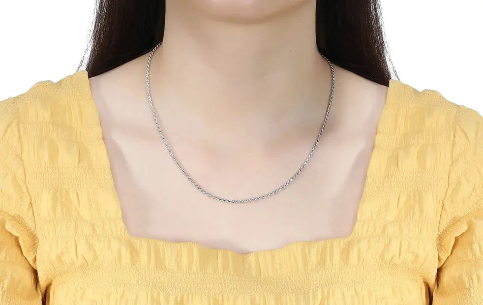 ORSA JEWELS Italian 925 Sterling Silver Diamond-Cut Rope Chain Necklace 18K Gold Plated Necklaces Chains for Women Jewelry SC29 NNOS