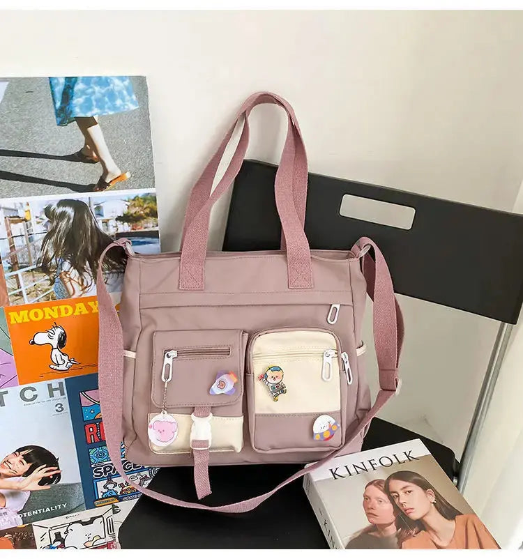 Waterproof Nylon Canvas Shoulder Bag – Stylish Japanese-Inspired Crossbody Satchel for Women, Girls & Students NNOS