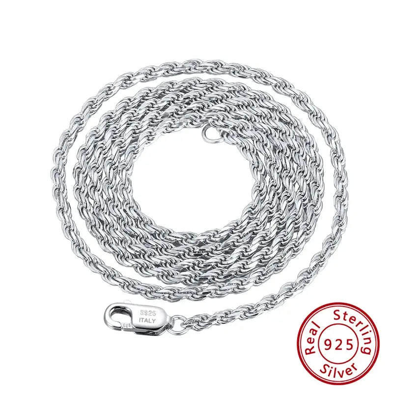 ORSA JEWELS Italian 925 Sterling Silver Diamond-Cut Rope Chain Necklace 18K Gold Plated Necklaces Chains for Women Jewelry SC29 NNOS
