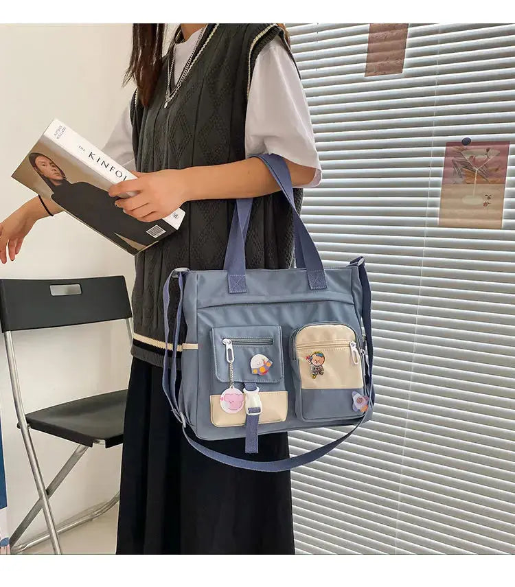 Waterproof Nylon Canvas Shoulder Bag – Stylish Japanese-Inspired Crossbody Satchel for Women, Girls & Students NNOS