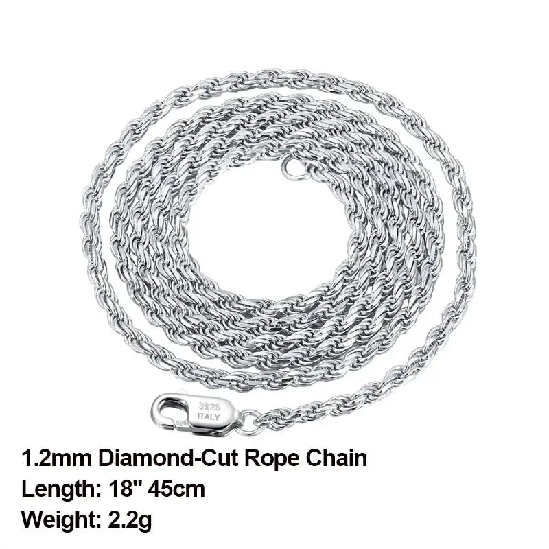 ORSA JEWELS Italian 925 Sterling Silver Diamond-Cut Rope Chain Necklace 18K Gold Plated Necklaces Chains for Women Jewelry SC29 NNOS