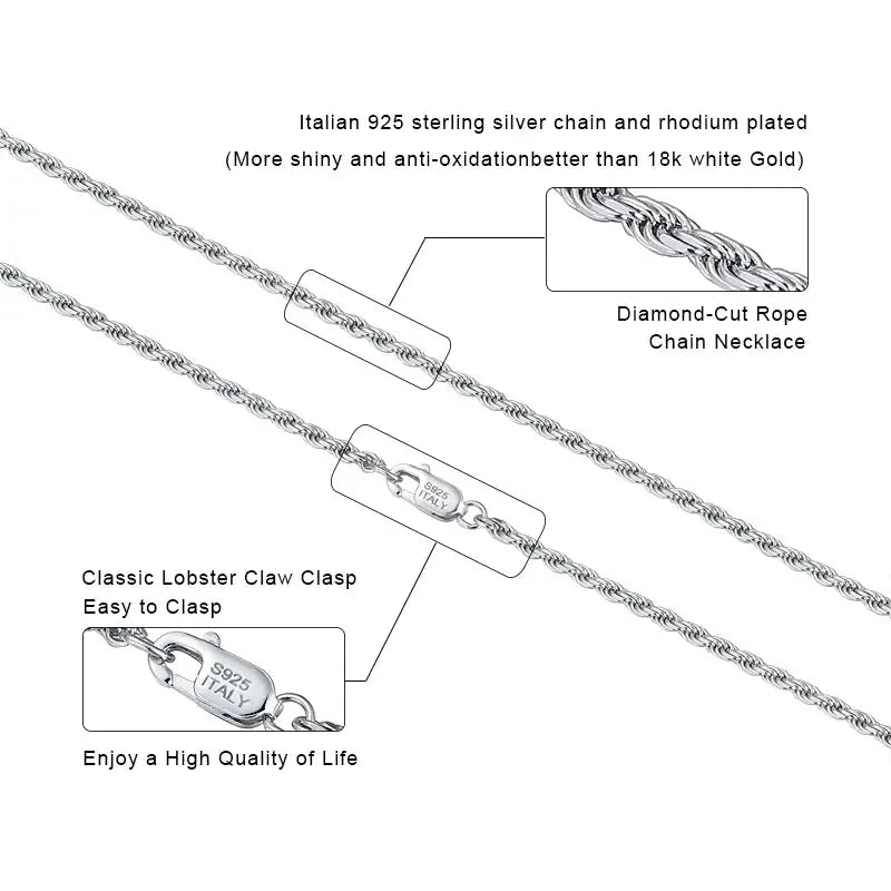 ORSA JEWELS Italian 925 Sterling Silver Diamond-Cut Rope Chain Necklace 18K Gold Plated Necklaces Chains for Women Jewelry SC29 NNOS