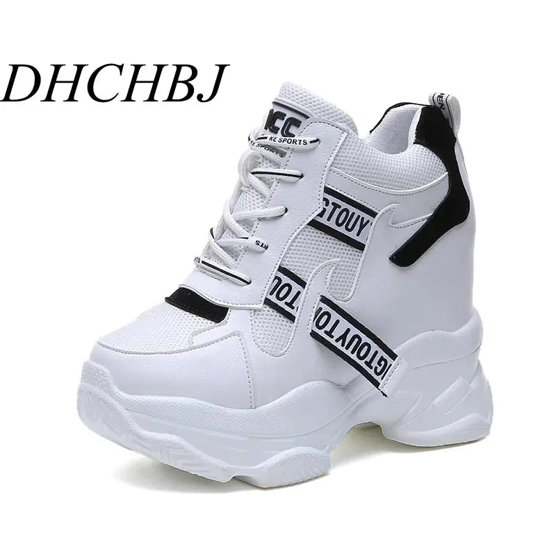 Women Sneakers Summer Spring Platform Shoes Korean 10cm Hidden Heel Fashion Wedges Trainers Casual Shoes Woman Chaussure Femme NNOS