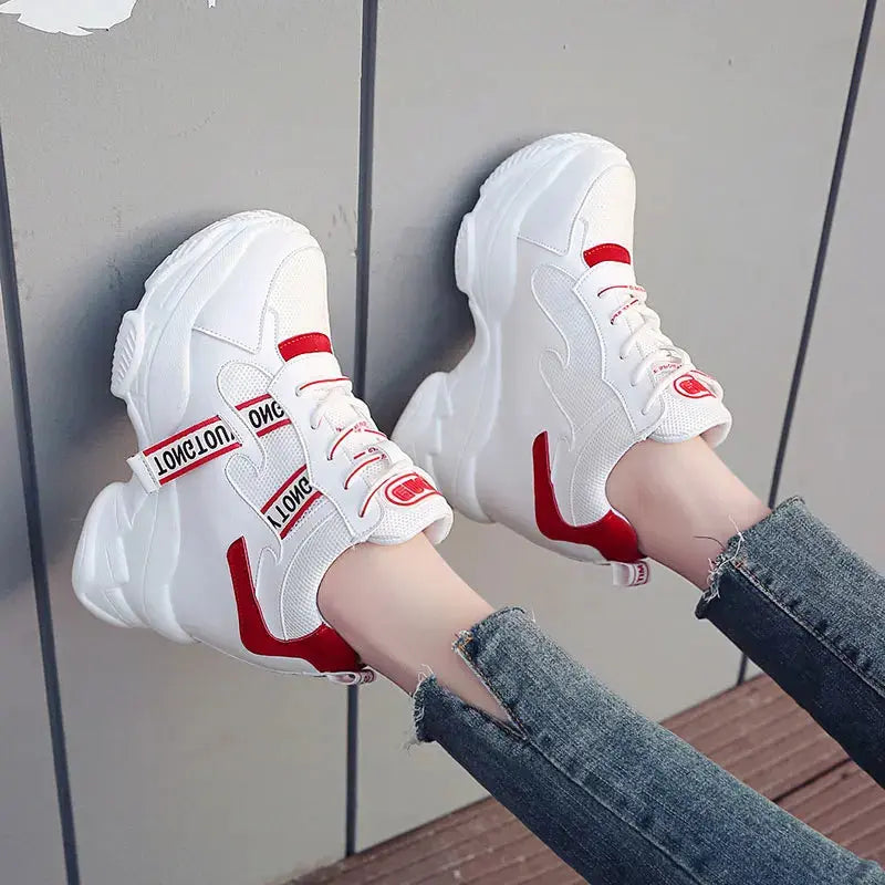 Women Sneakers Summer Spring Platform Shoes Korean 10cm Hidden Heel Fashion Wedges Trainers Casual Shoes Woman Chaussure Femme NNOS