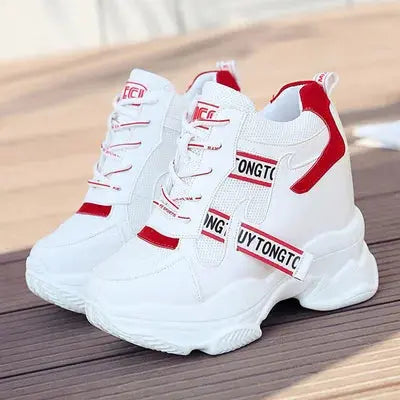 Women Sneakers Summer Spring Platform Shoes Korean 10cm Hidden Heel Fashion Wedges Trainers Casual Shoes Woman Chaussure Femme NNOS