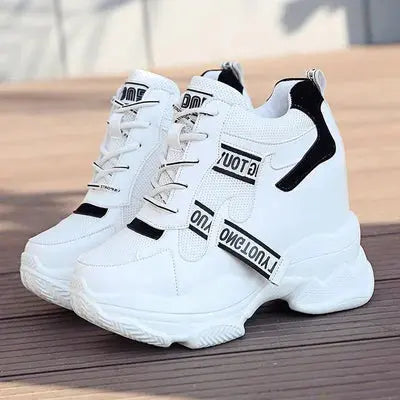 Women Sneakers Summer Spring Platform Shoes Korean 10cm Hidden Heel Fashion Wedges Trainers Casual Shoes Woman Chaussure Femme NNOS
