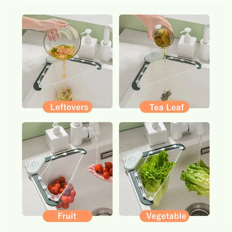 Kitchen Sink Filter Net Triangular Leftovers Strainer Mesh Anti-Clogging Disposable Residue Separation Hanging Bag Drain Tools NNOS