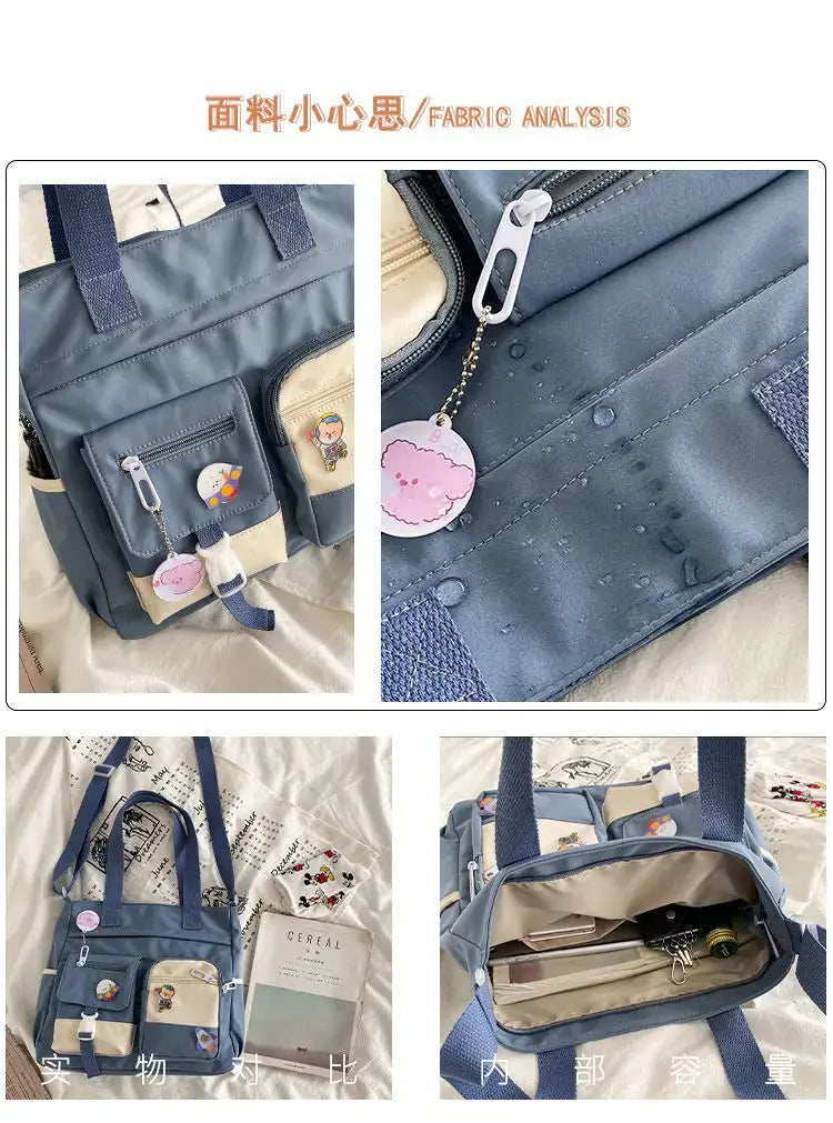 Waterproof Nylon Canvas Shoulder Bag – Stylish Japanese-Inspired Crossbody Satchel for Women, Girls & Students NNOS