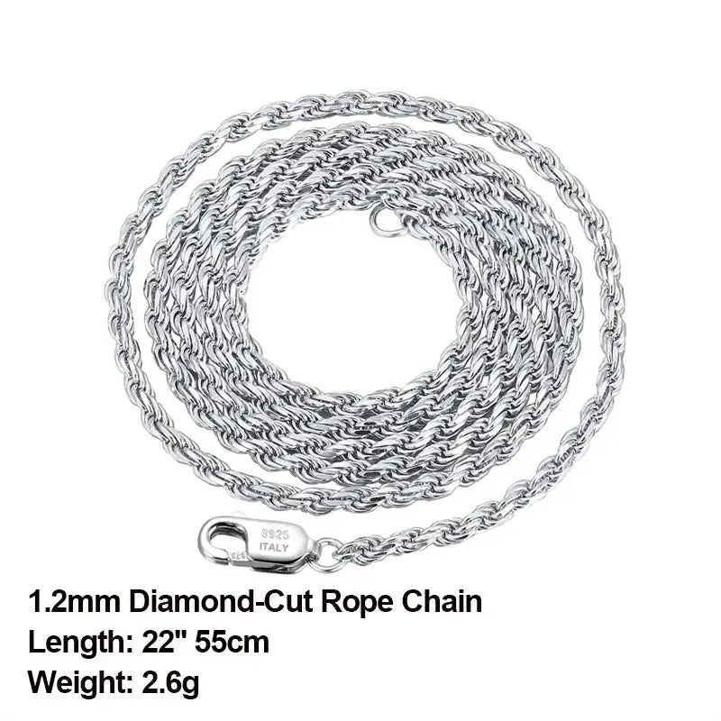 ORSA JEWELS Italian 925 Sterling Silver Diamond-Cut Rope Chain Necklace 18K Gold Plated Necklaces Chains for Women Jewelry SC29 NNOS