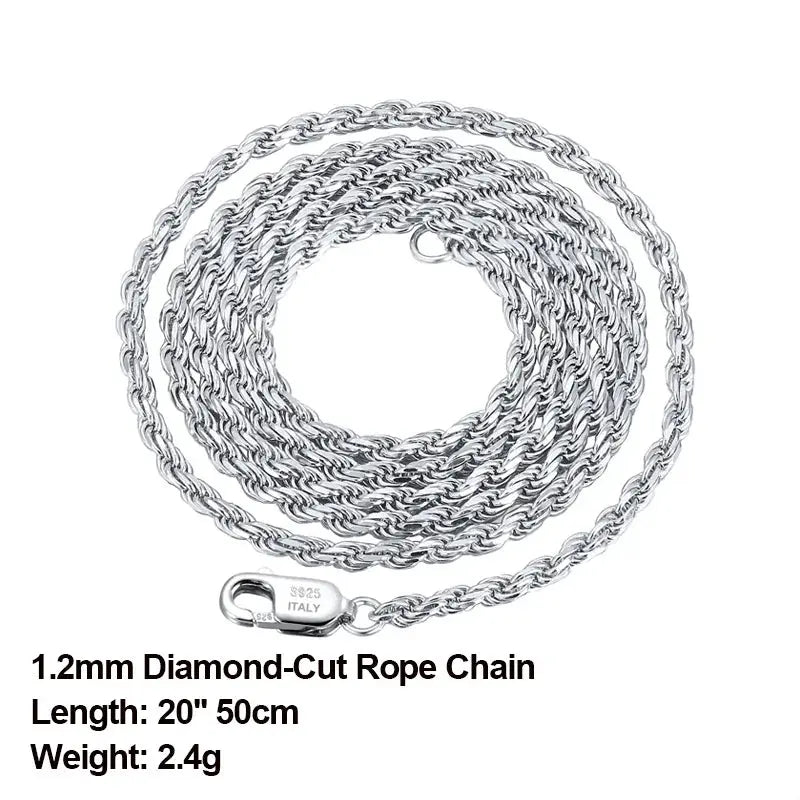 ORSA JEWELS Italian 925 Sterling Silver Diamond-Cut Rope Chain Necklace 18K Gold Plated Necklaces Chains for Women Jewelry SC29 NNOS