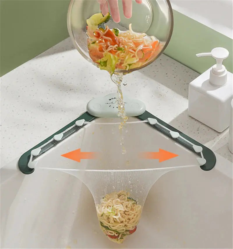 Kitchen Sink Filter Net Triangular Leftovers Strainer Mesh Anti-Clogging Disposable Residue Separation Hanging Bag Drain Tools NNOS