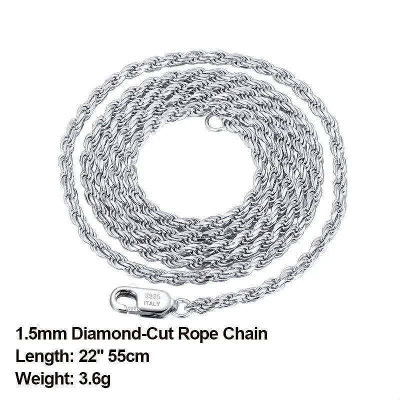 ORSA JEWELS Italian 925 Sterling Silver Diamond-Cut Rope Chain Necklace 18K Gold Plated Necklaces Chains for Women Jewelry SC29 NNOS