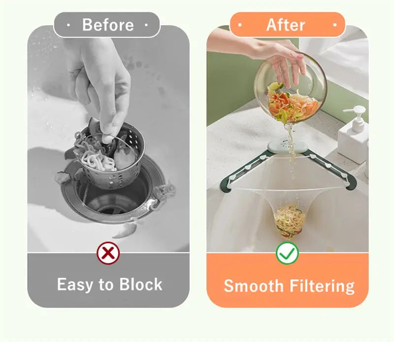 Kitchen Sink Filter Net Triangular Leftovers Strainer Mesh Anti-Clogging Disposable Residue Separation Hanging Bag Drain Tools NNOS