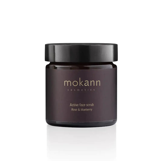 Active Face Scrub Rose & Blueberry. Enzymatic and Mineral Exfoliation with Wild Rose Oil to Promote Collagen and Elastin Formation. Contributes with Sebum Regulation. NNOS