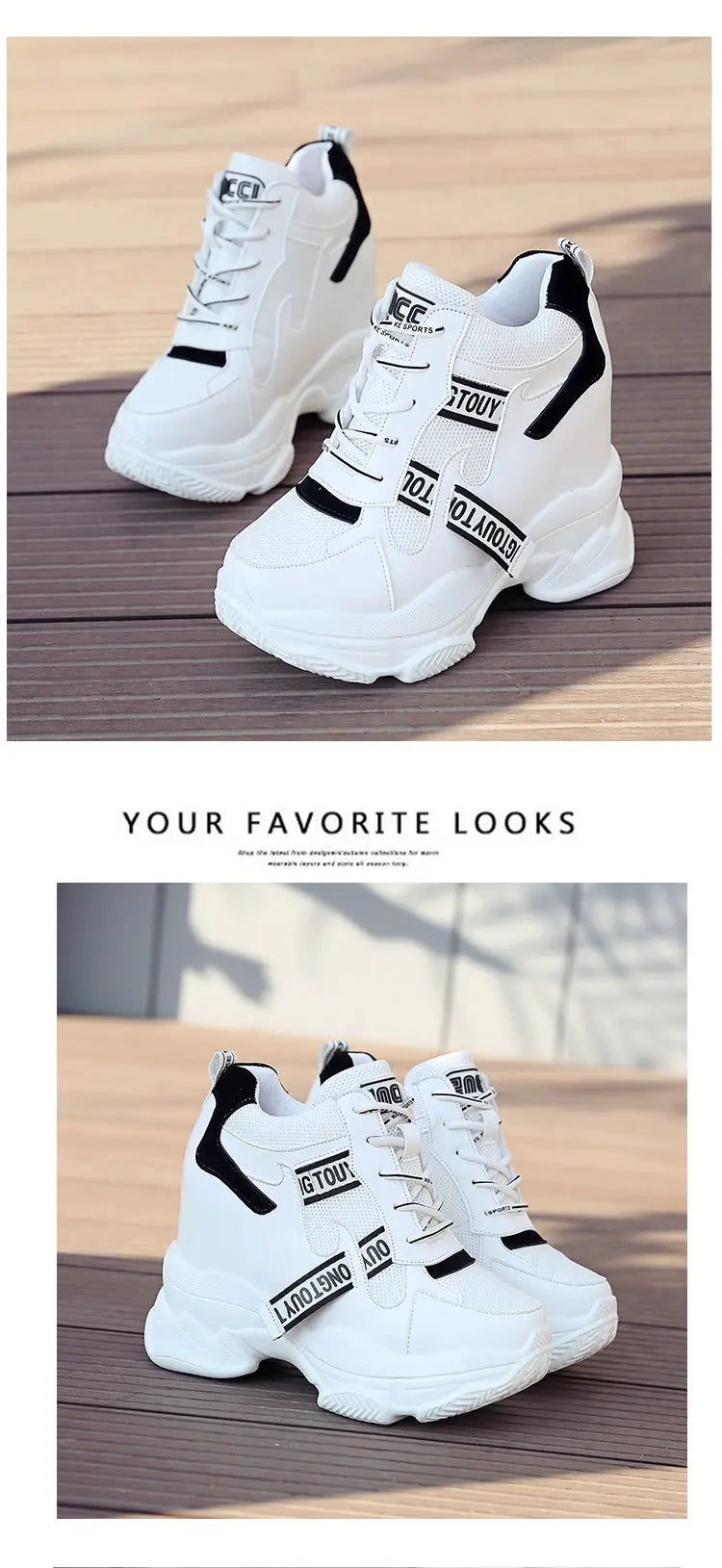 Women Sneakers Summer Spring Platform Shoes Korean 10cm Hidden Heel Fashion Wedges Trainers Casual Shoes Woman Chaussure Femme NNOS
