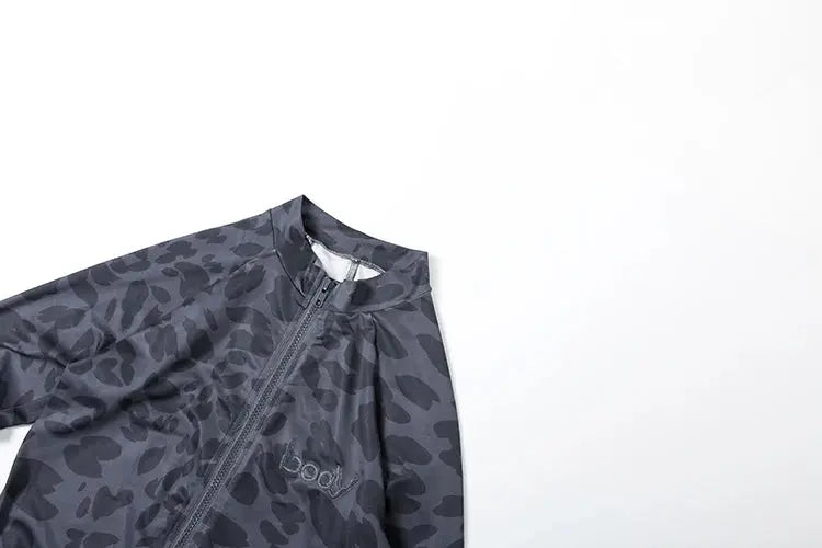 Women's Sexy Fashion Leopard Print Jumpsuit with Zip Cardigan Design Full Sleeve Slim Fit High Waist Ankle-Length Overalls NNOS
