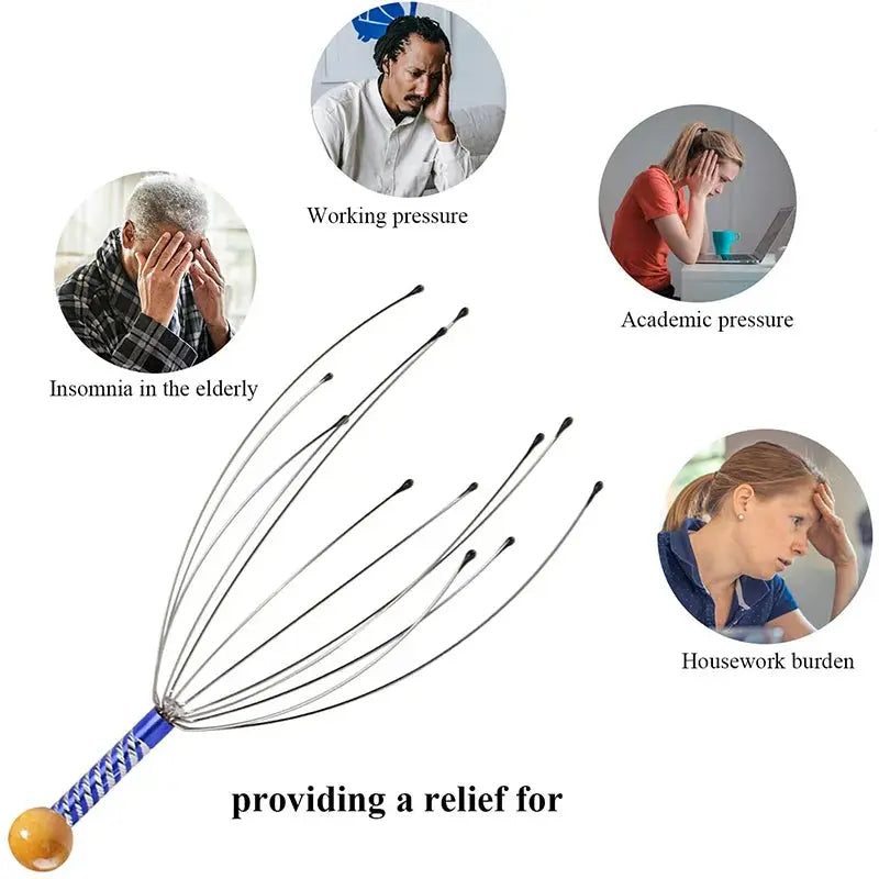Octopus Head Massager Scratching Scalp Relaxation Relief Body Massager Scratcher Relieves Tension Health Care Tools Random NNOS