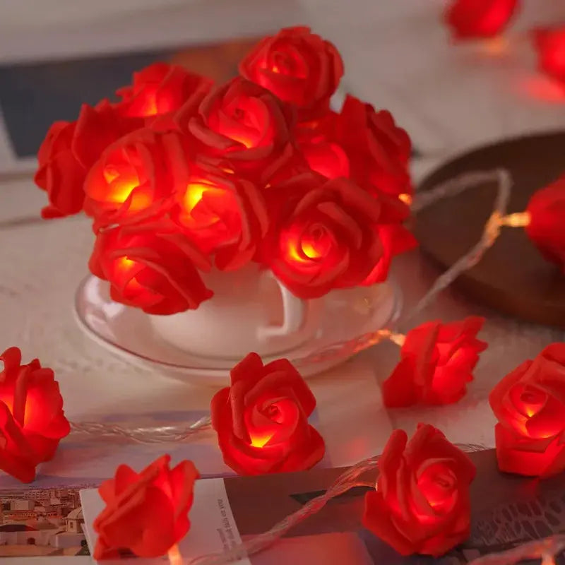 2M Rose Flower LED Fairy Lights – Romantic Garland for Wedding & Party NNOS
