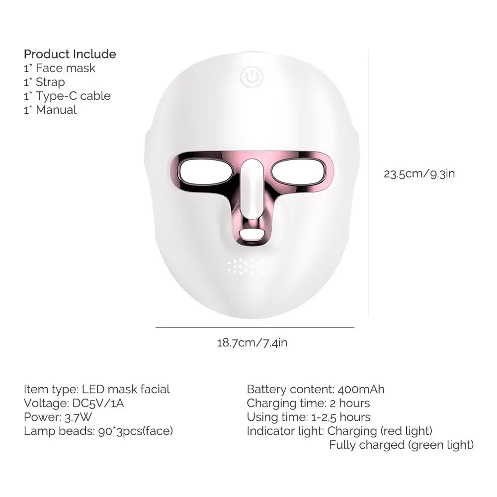 LED Beauty Mask 7 Colors – Anti-Aging Red Light Skin Care Therapy NNOS