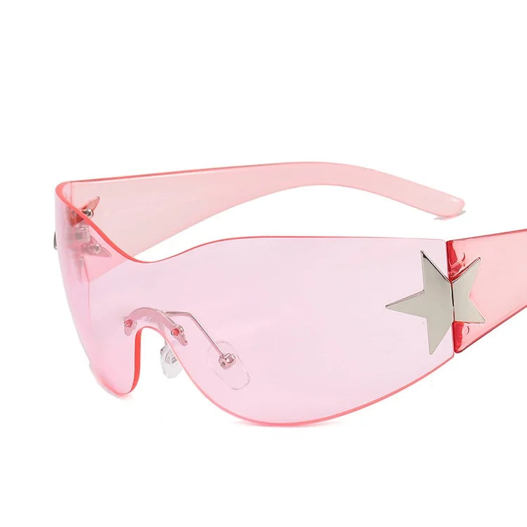 Women's Frameless Integrated Flying Climbing Sunglasses UV400 Sunscreen Cycling Mountaineering Hiking Camping Fashion Eyewear NNOS