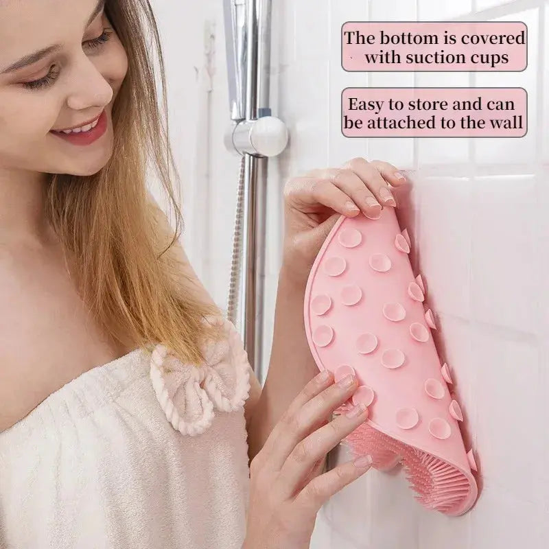 Silicone Massage Shower Mat Non-slip Wash Foot Pad Foot Exfoliating Bathroom Rub Back Brush with Sucker Bath Massage Brush Pad NNOS