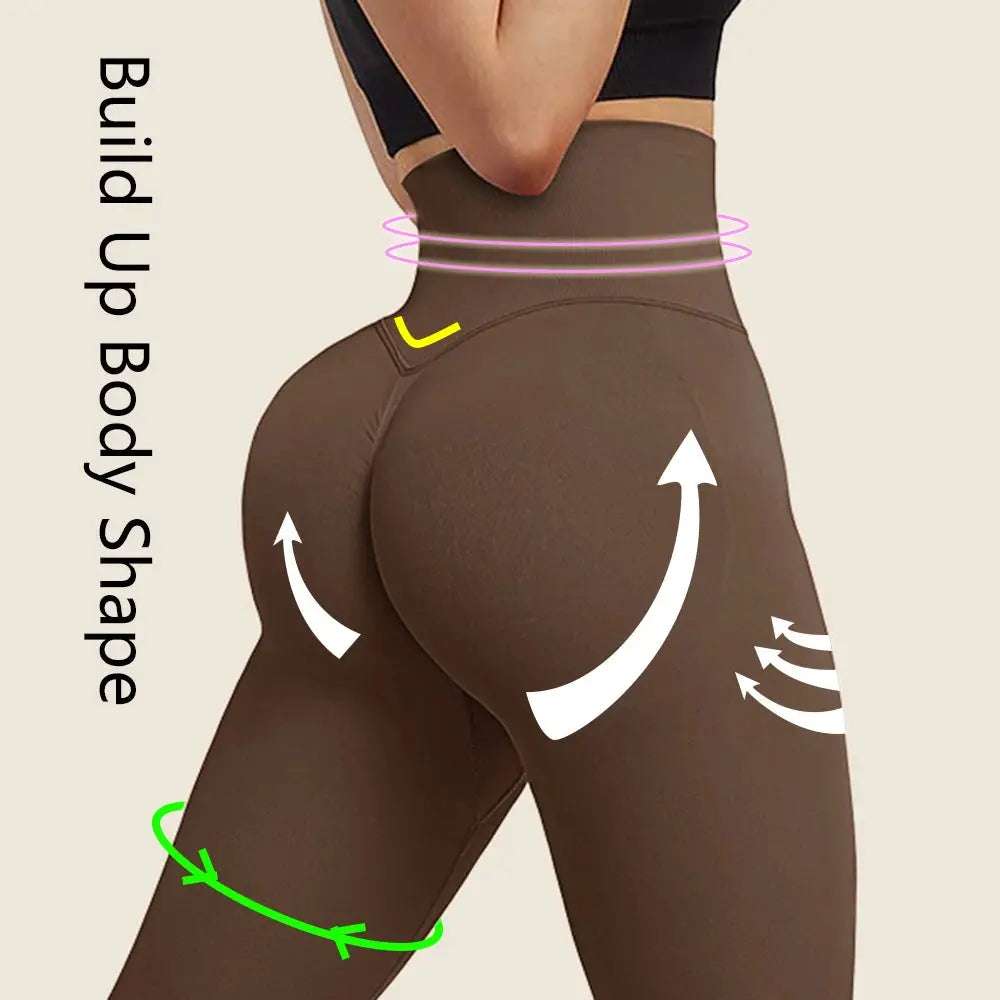 High Waist Seamless Push Up Sport Leggings for Women Stretchy Peach Butt Yoga Pants Tummy Control Gym Workout Fitness Tights product image