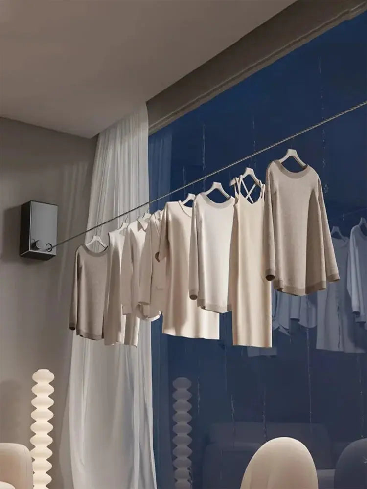 Retractable Clothesline Wall-Mounted Without Holes Indoor And Outdoor Universal Clothes Drying Quilts Are Small And Invisible NNOS