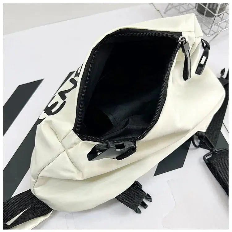 Autumn Winter Nylon Chest Bag for Men and Women Trendy Fashionable Sports Leisure Crossbody Bag with Oblique Straddle Design NNOS
