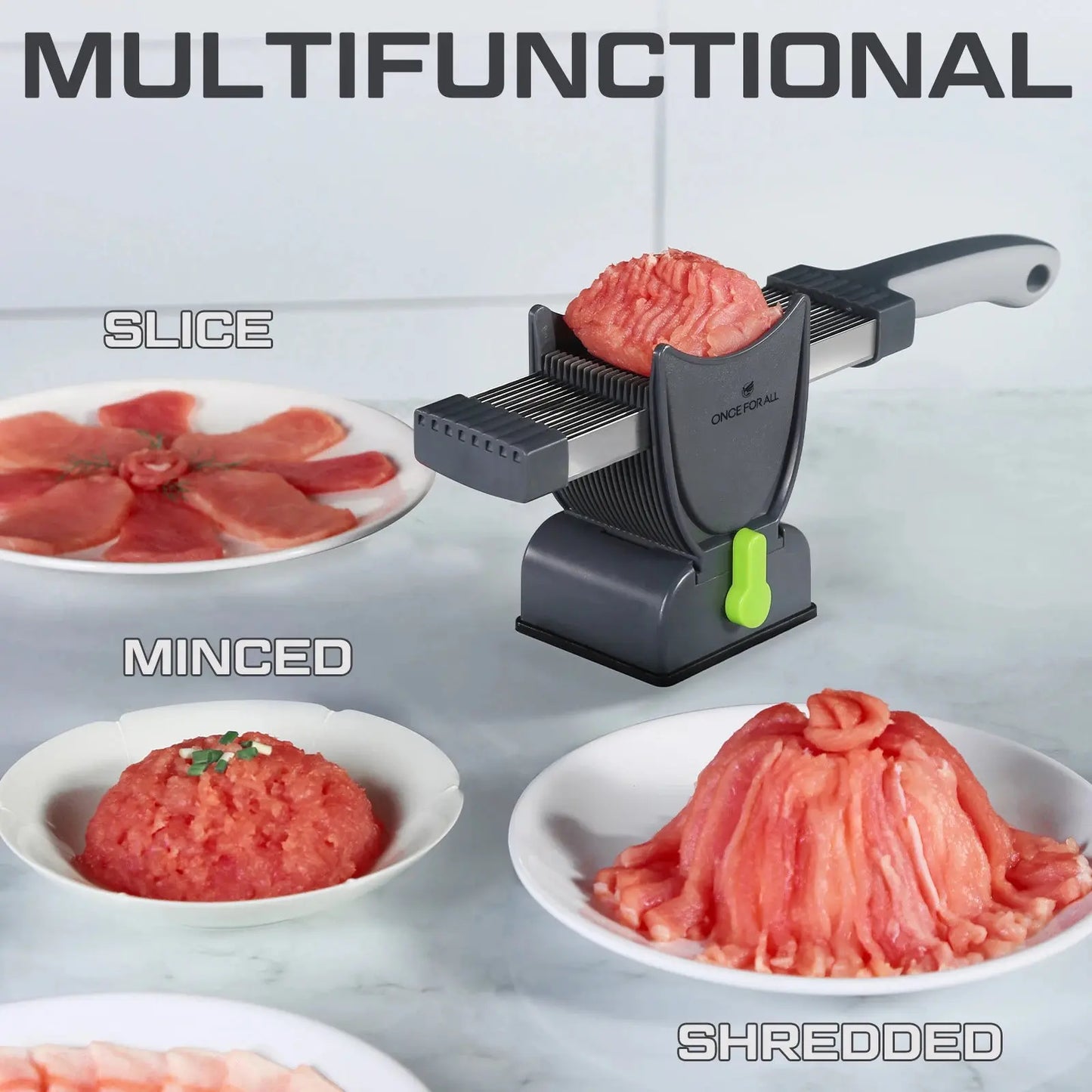 ONCE for All Meat Slicer and  Knife Set for Meat Slicing , Manual Fresh Meat Cutter, Slicer for Beef, Pork, Chicken Breast product image