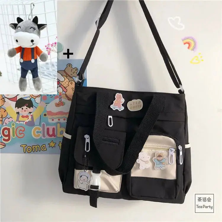 Waterproof Nylon Canvas Shoulder Bag – Stylish Japanese-Inspired Crossbody Satchel for Women, Girls & Students NNOS