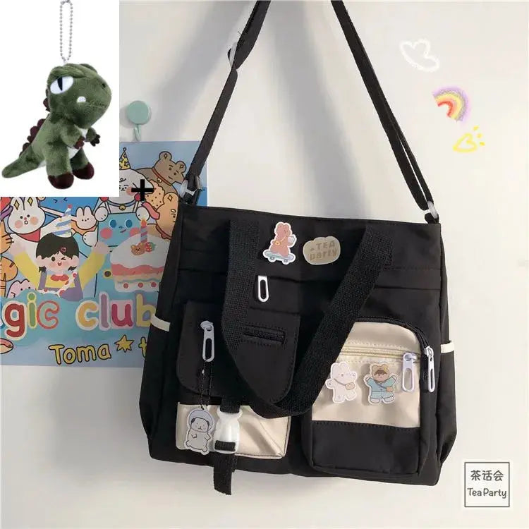 Waterproof Nylon Canvas Shoulder Bag – Stylish Japanese-Inspired Crossbody Satchel for Women, Girls & Students NNOS