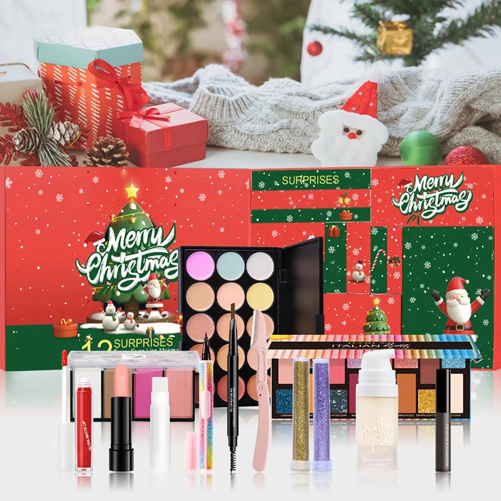 Christmas Countdown Calendar Surprise Blind Box Girls Makeup Skincare Gift Box Christmas Countdown Calendar Beauty Care Set NNOS