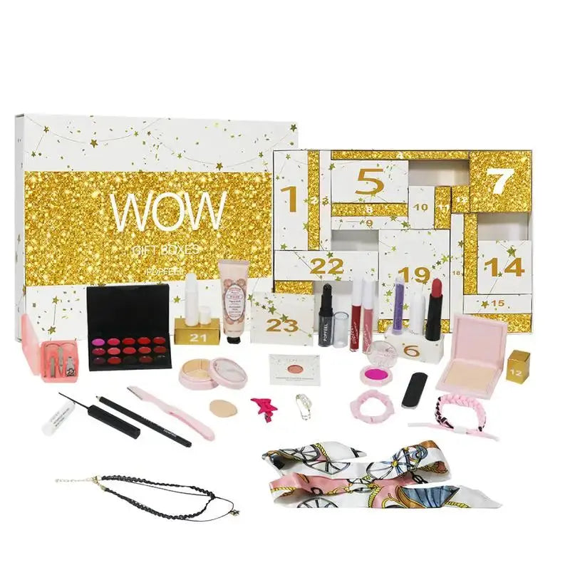 24 Days Beauty Advent Calendar Makeup Set 24pcs Christmas Countdown Calendar Make up Calendar Lipstick Eye Shadow Cosmetic NNOS