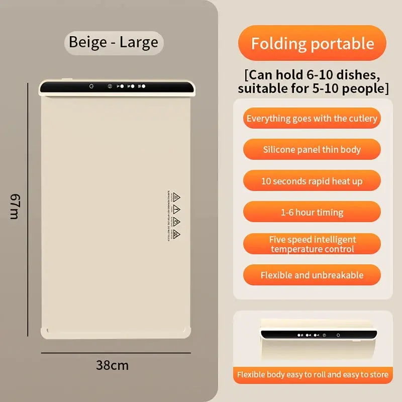 Versatile Portable Electric Warming Tray with Adjustable Temperature Control NNOS