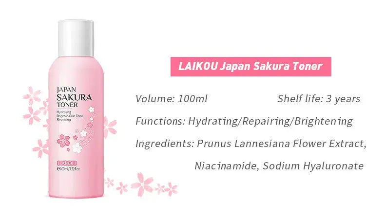 6Pcs and 9Pcs Sakura Skin Care Set – Face Cream, Serum, Toner & Cleanser Gift Box NNOS