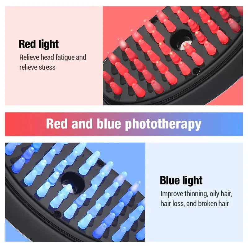 Electric Spray Massage Comb for Hair Growth Vibration Head Brush LED Anti-Hair Loss Scalp Liquid Medicine Atomizing Comb for Short, Eye-Catching Advertising NNOS
