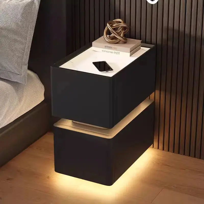 Smart Bedside Table – Modern Nightstand with Wireless Charging & LED Features NNOS