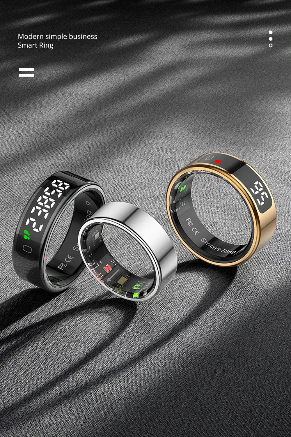 2025 COLMI R12 Smart Ring with Display Screen and Touch, Wireless Charging, Health Manager, 5 ATM Waterproof For Men Women NNOS
