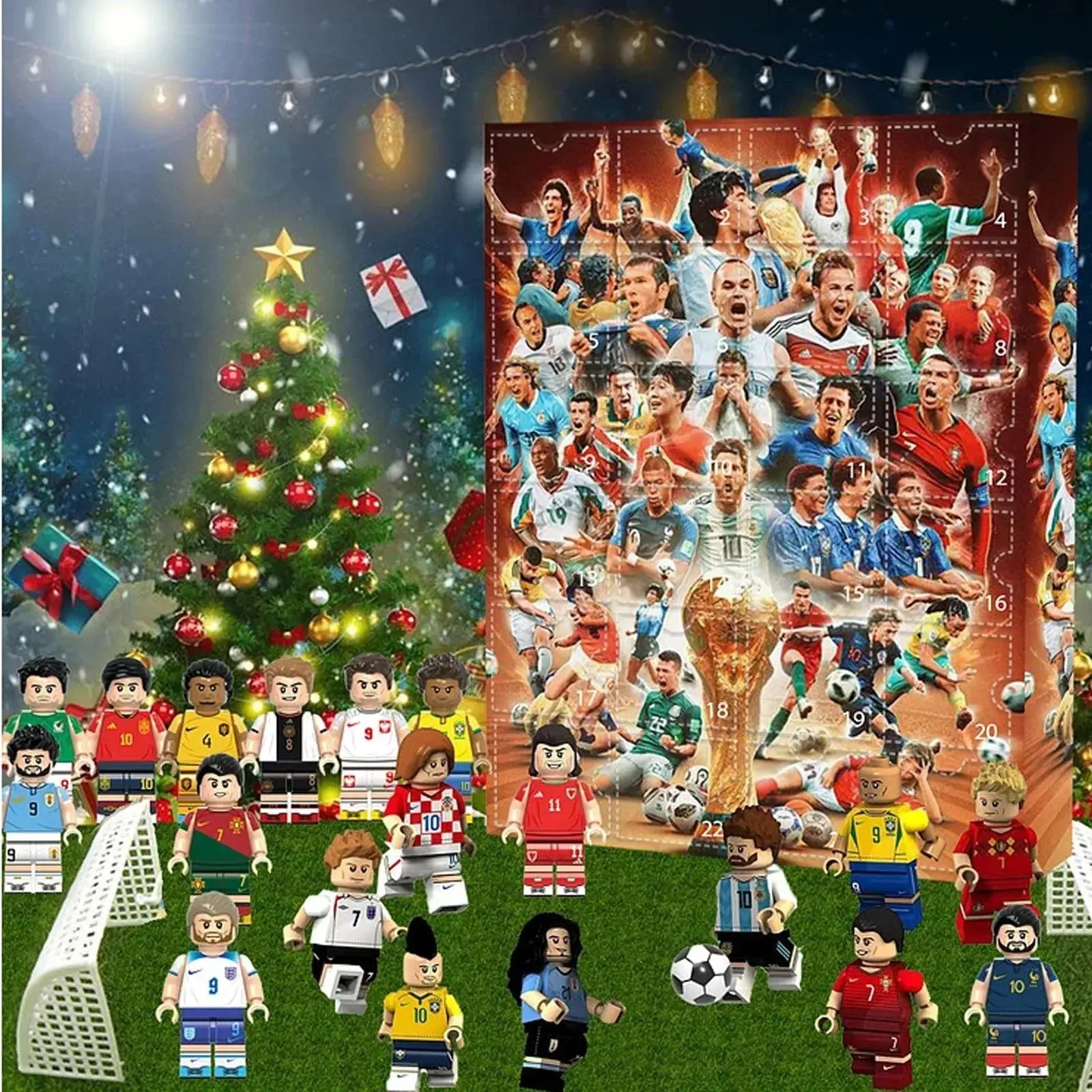1/2/3PCS Soccer Advent Calendar Soccer Kit 24 Days Building Advent Calendars Soccer Party Favors Sports Christmas Gift Supplies NNOS