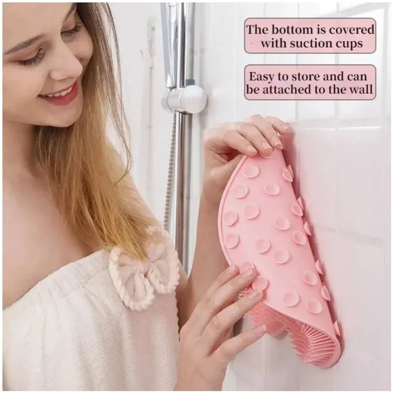 Silicone Massage Shower Mat Non-slip Wash Foot Pad Foot Exfoliating Bathroom Rub Back Brush with Sucker Bath Massage Brush Pad NNOS