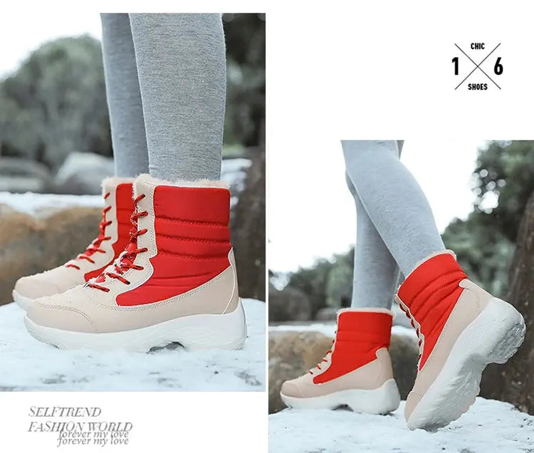 Snow Boots Women New Ladies Shoes Platform Shoes Woman Flat Keep Warm Boots Ladies Casual Plush Botas Mujer Winter Shoes Women NNOS