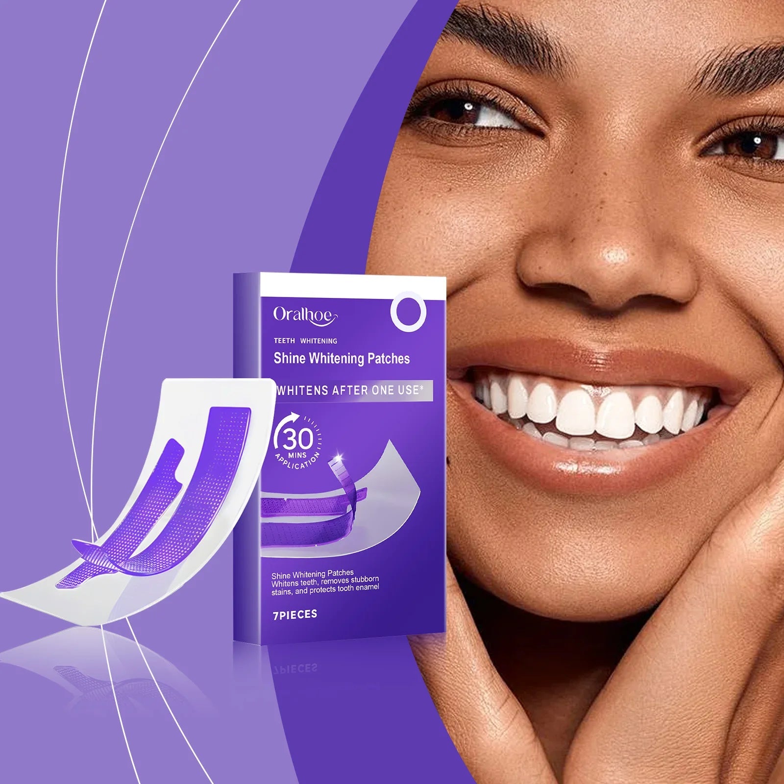 Purple Teeth Whitening Strips Brighten Tooth Remove Plaque Stain Cleaning Oral Hygiene Reduce Sensitivity Bleaching Dental Tools NNOS