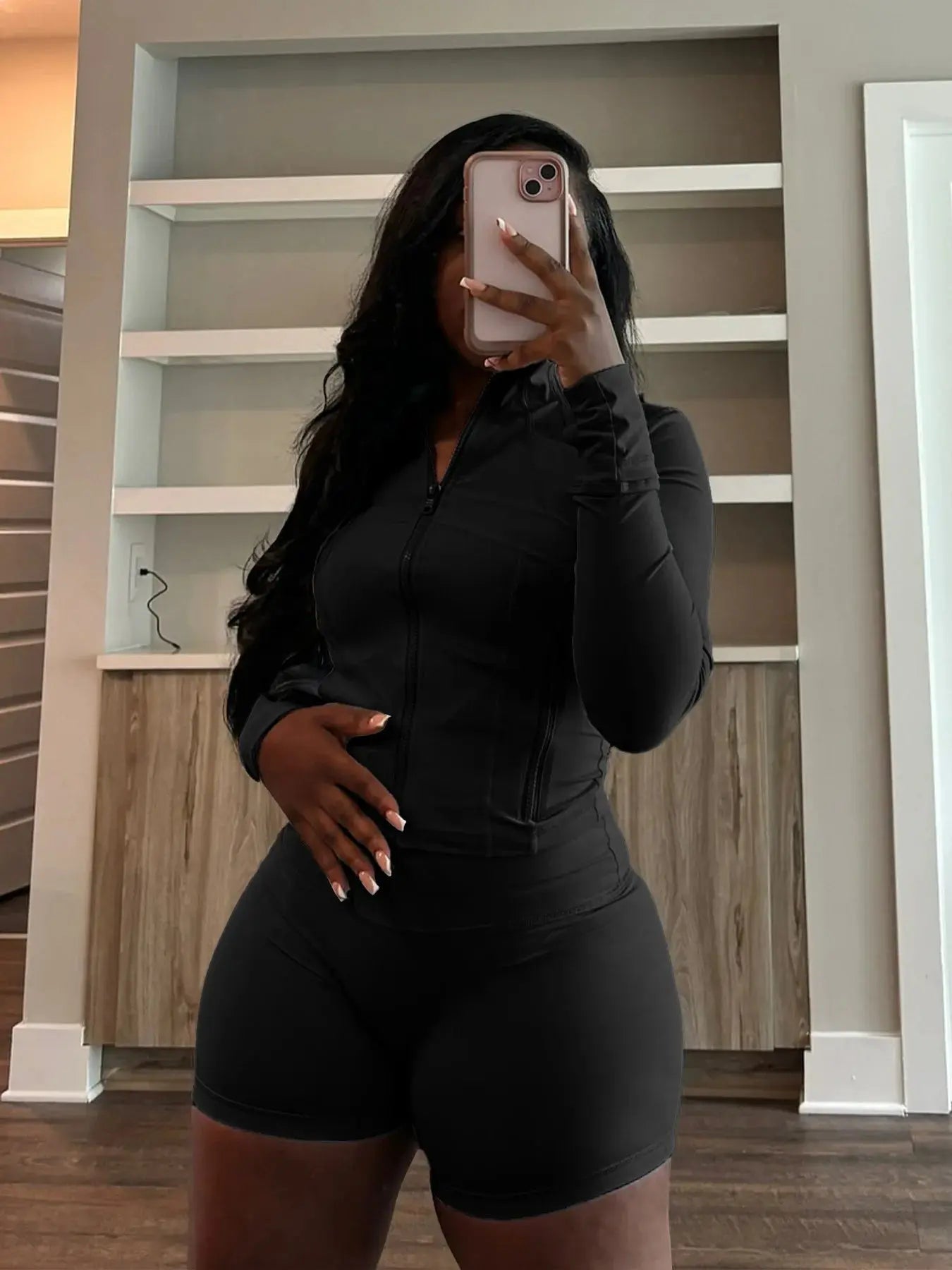 Autumn And Winter New Long Sleeves Zipper Crop top Suits Tracksuits Women's Suits Fashion Pants Female Soild 2 Piece Sets 2024 NNOS