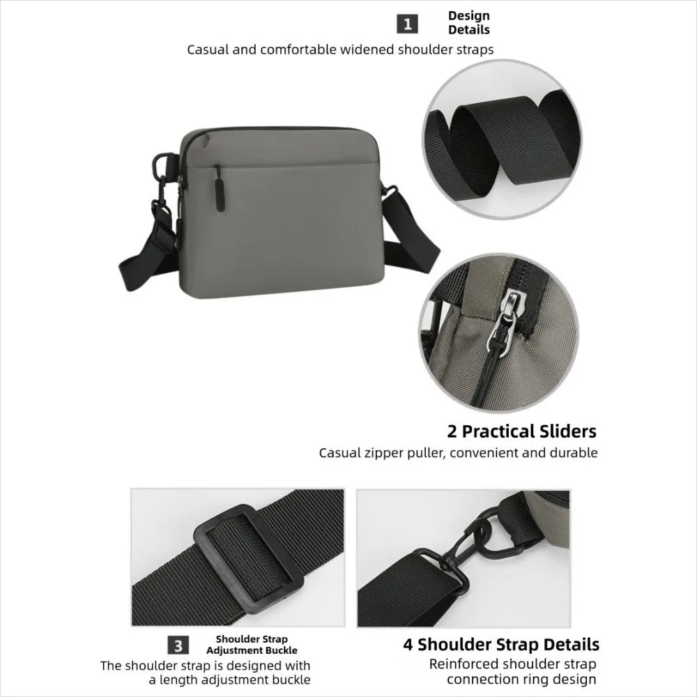 Universal Small Crossbody Bag Water-Resistant Square Phone Pouch Adjustable Nylon Adults Purse Daily Shopping NNOS