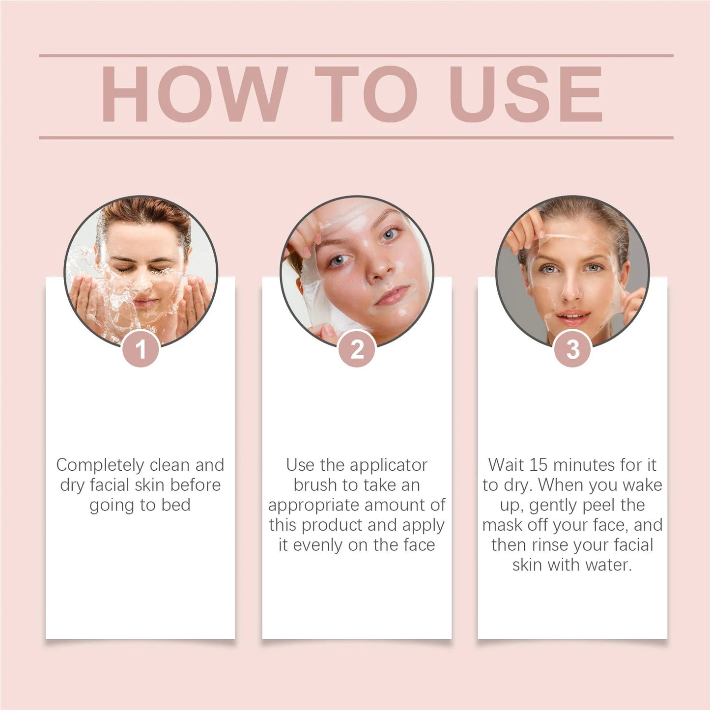 Collagen Overnight Wrapping Peel Off Facial Mask Set Korean Collagen Night Wrapping Mask Deeply Hydrates Night Care Mask Cream NNOS